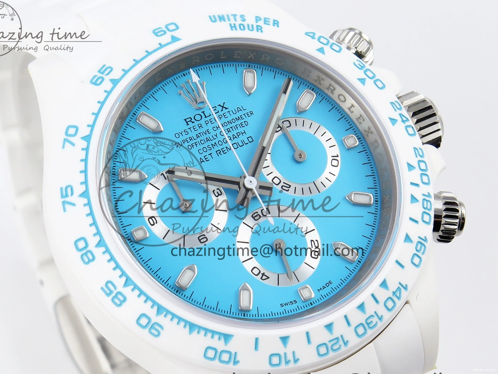 1224 Daytona AET White Ceramic Case and Bracelet Tiffany Blue Dial SA4130 V GoAnywhere 1889